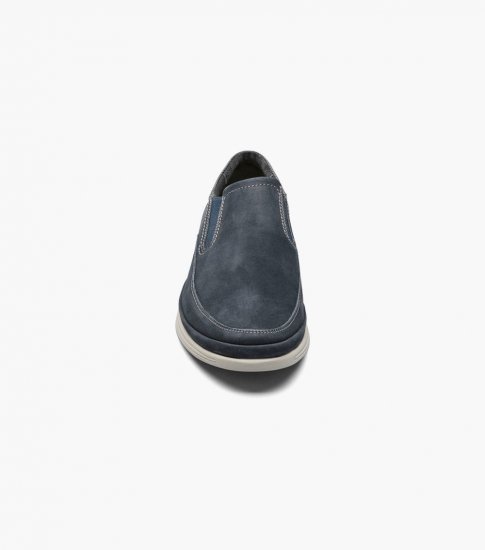 Florsheim Men's Motion Moc Toe Slip On - Navy Nubuck - Click Image to Close