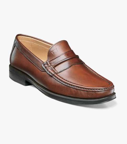 Florsheim Men's Palace Moc Toe Strap Loafer - Tan - Click Image to Close