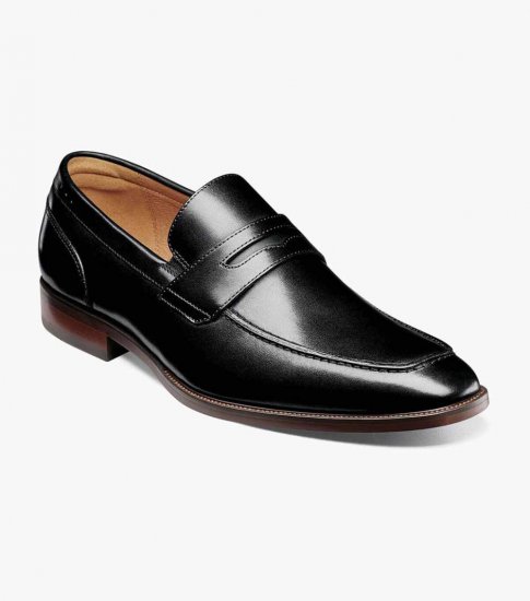 Florsheim Men's Sorrento Moc Toe Penny Loafer - Black - Click Image to Close