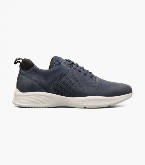 Florsheim Men's Studio Perf Toe Lace Up Sneaker - Navy - Click Image to Close