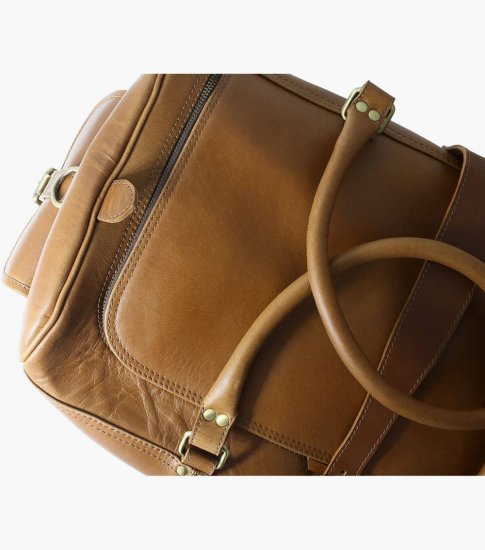 Florsheim Candemir Genuine Leather Travel Bag - Cognac - Click Image to Close