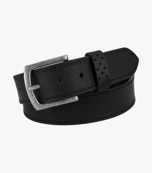 Florsheim Jarvis Genuine Leather Belt - Black CH - Click Image to Close