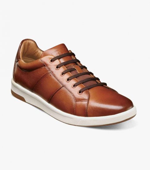 Florsheim Men's Crossover Lace To Toe Sneaker - Cognac - Click Image to Close