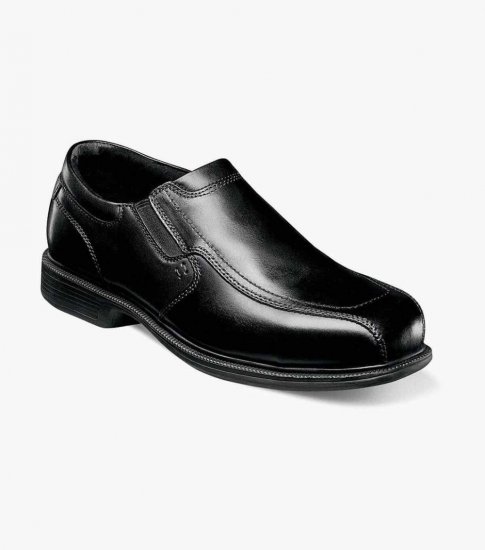 Florsheim Men's Coronis Work Steel Toe Black Bike Toe Slip On - Black - Click Image to Close