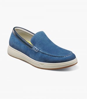 Florsheim Men's Heist Moc Toe Venetian Loafer - Blue Suede