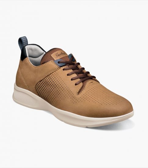 Florsheim Men's Studio Perf Toe Lace Up Sneaker - Tan - Click Image to Close