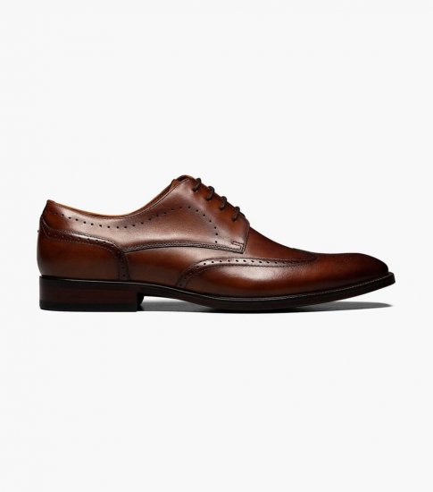 Florsheim Men's Sorrento Wingtip Oxford - Cognac - Click Image to Close