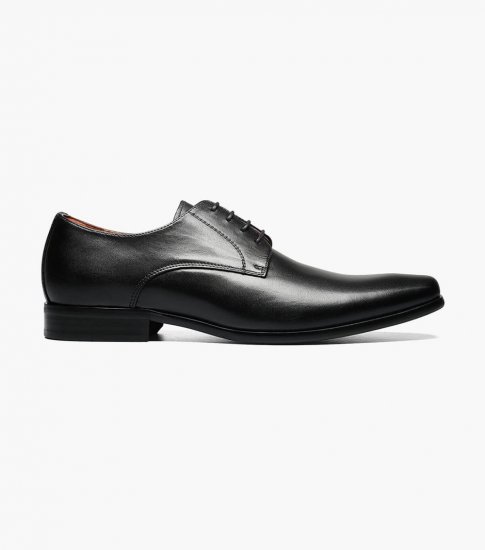 Florsheim Men's Postino Plain Toe Oxford - Black Smooth - Click Image to Close