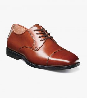 Florsheim Reveal Jr. Boys Cap Toe Oxford - Cognac