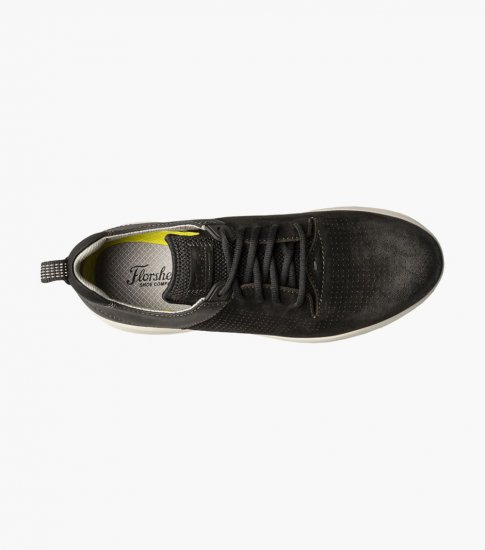 Florsheim Men's Studio Perf Toe Lace Up Sneaker - Black Nubuck - Click Image to Close