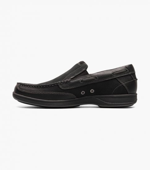 Florsheim Men's Lakeside Moc Toe Slip On - Black - Click Image to Close