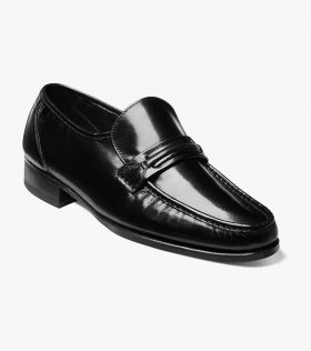 Florsheim Men's Como Moc Toe Strap Loafer - Black