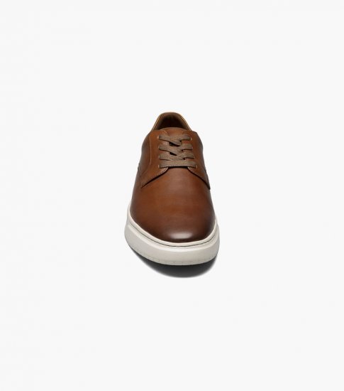 Florsheim Men's Premier Plain Toe Lace Up Sneaker - Cognac - Click Image to Close