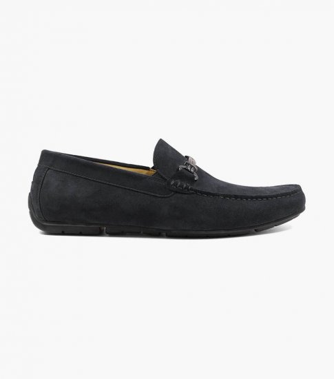 Florsheim Men's Dubino Moc Toe Bit Loafer - Black Suede - Click Image to Close