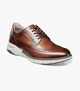 Florsheim Men's Frenzi Wingtip Oxford - Cognac Multi