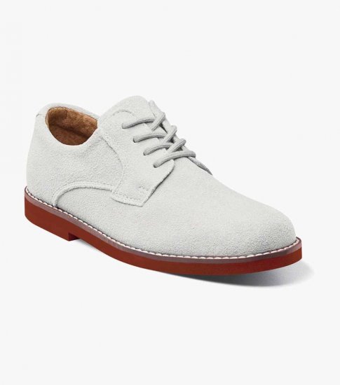 Florsheim Kearny Jr. Boys Plain Toe Oxford - White - Click Image to Close