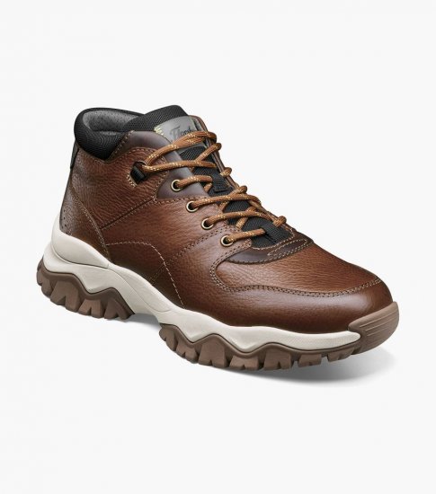 Florsheim Men's Xplor Moc Toe Hiker Boot - Cognac Tumbled - Click Image to Close