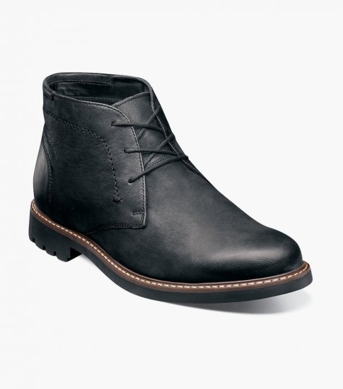 Florsheim Men's Field Plain Toe Chukka Boot - Black Nubuck - Click Image to Close