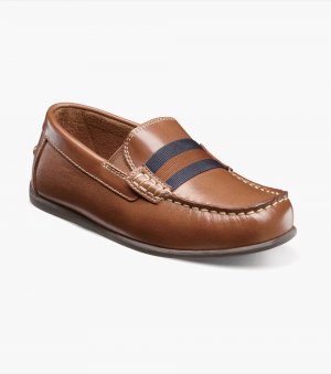 Florsheim Jasper Jr. Boys Moc Toe Strap Loafer - Saddle Tan