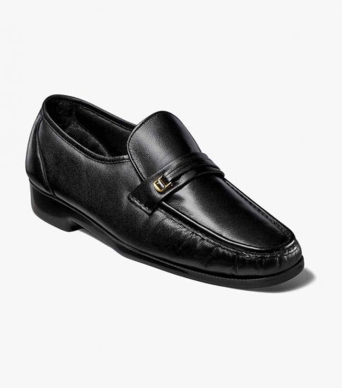 Florsheim Men's Riva Moc Toe Bit Loafer - Black - Click Image to Close