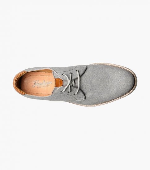 Florsheim Men's Highland Canvas Plain Toe Oxford - Gray - Click Image to Close