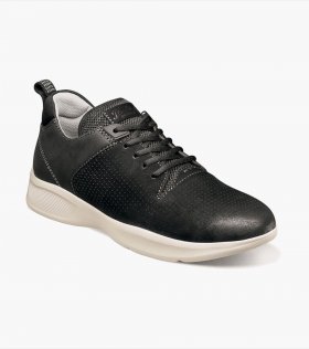 Florsheim Men's Studio Perf Toe Lace Up Sneaker - Black Nubuck