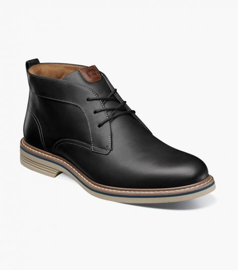 Florsheim Men's Norwalk Plain Toe Chukka Boot - Black CH - Click Image to Close