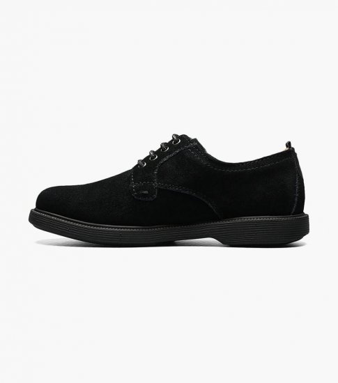 Florsheim Supacush Jr. Boys Plain Toe Oxford - Black Suede - Click Image to Close