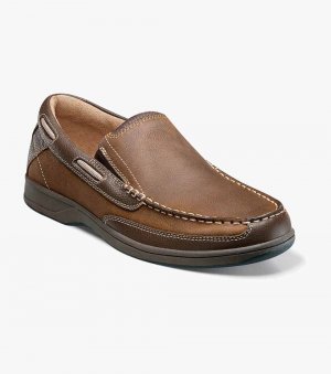 Florsheim Men's Lakeside Moc Toe Slip On - Stone