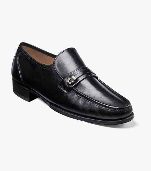 Florsheim Men's Como Moc Toe Bit Loafer - Black - Click Image to Close