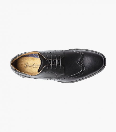 Florsheim Men's Santucci Wingtip Oxford - Black - Click Image to Close