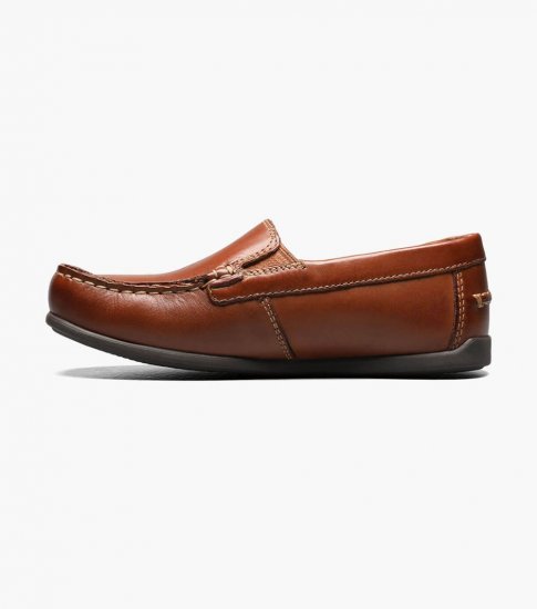 Florsheim Jasper Jr. Boys Moc Toe Venetian Loafer - Saddle Tan - Click Image to Close