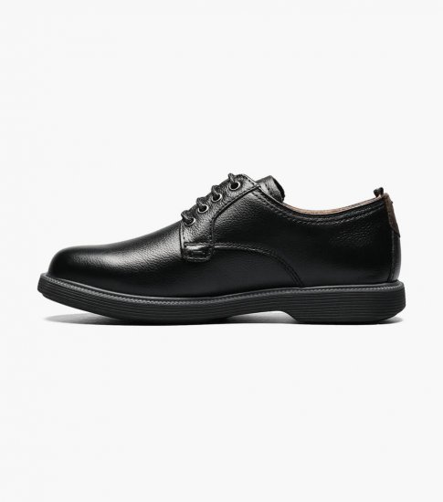 Florsheim Supacush Jr. Boys Plain Toe Oxford - Black Tumbled - Click Image to Close