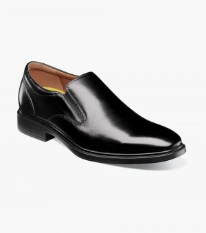 Florsheim Men's Forecast Waterproof Plain Toe Slip On - Black