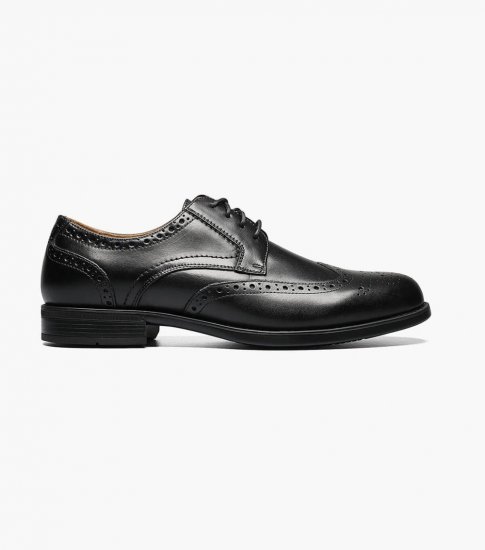 Florsheim Men's Midtown Wingtip Oxford - Black - Click Image to Close