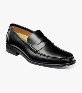 Florsheim Men's Amelio Moc Toe Penny Loafer - Black