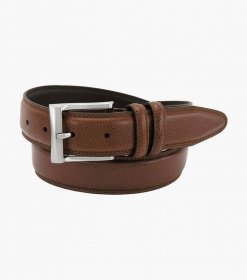 Florsheim Martin Pebble Grain Leather Belt - Cognac