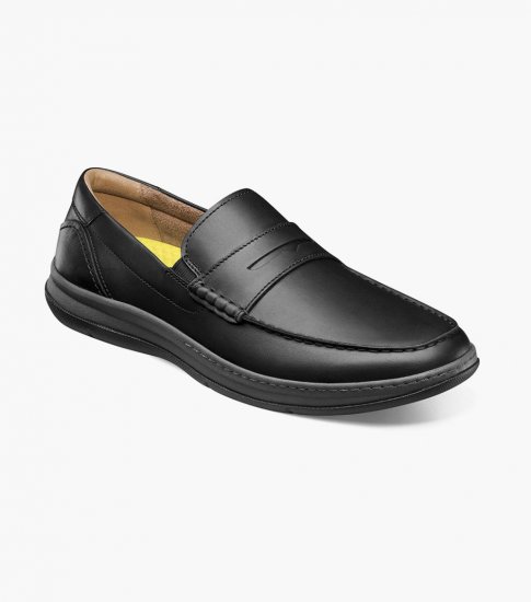 Florsheim Men's Central Moc Toe Penny Loafer - Black - Click Image to Close