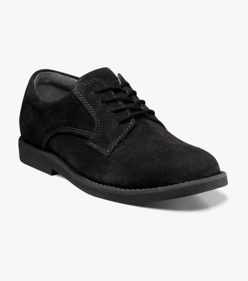 Florsheim Kearny Jr. Boys Plain Toe Oxford - Black - Click Image to Close