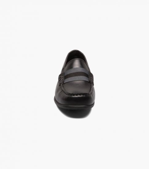 Florsheim Jasper Jr. Boys Moc Toe Strap Loafer - Black - Click Image to Close