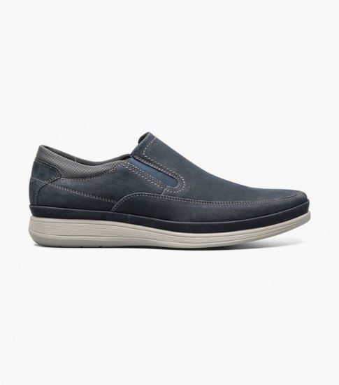 Florsheim Men's Motion Moc Toe Slip On - Navy Nubuck - Click Image to Close