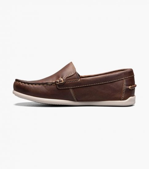 Florsheim Jasper Jr. Boys Moc Toe Venetian Loafer - Brown CH - Click Image to Close