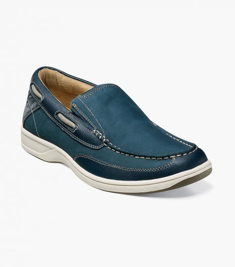 Florsheim Men's Lakeside Moc Toe Slip On - Navy - Click Image to Close