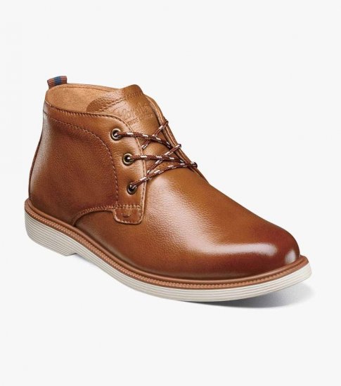 Florsheim Supacush Jr. Boys Plain Toe Chukka Boot - Cognac - Click Image to Close