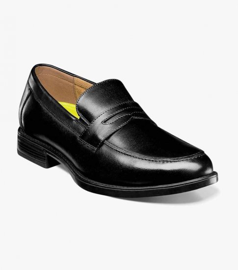 Florsheim Men's Midtown Moc Toe Penny Loafer - Black - Click Image to Close