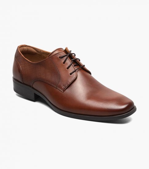 Florsheim Men's Jackson Plain Toe Oxford - Cognac - Click Image to Close