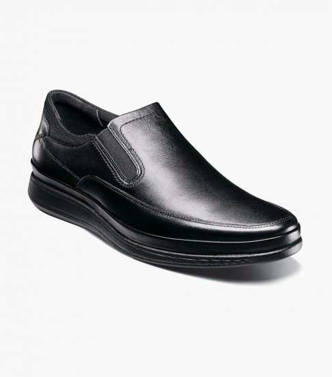 Florsheim Men's Motion Moc Toe Slip On - Black - Click Image to Close