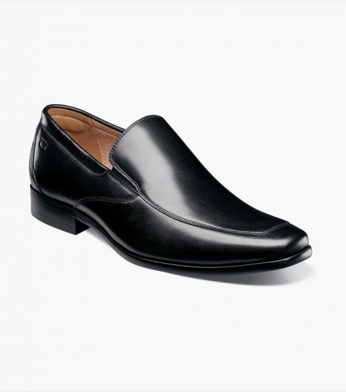 Florsheim Men's Postino Moc Toe Venetian Slip On - Black Smooth - Click Image to Close