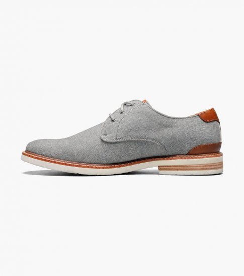 Florsheim Men's Highland Canvas Plain Toe Oxford - Gray - Click Image to Close