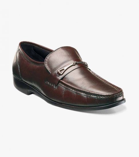 Florsheim Men's Rovito Moc Toe Bit Loafer - Brown - Click Image to Close